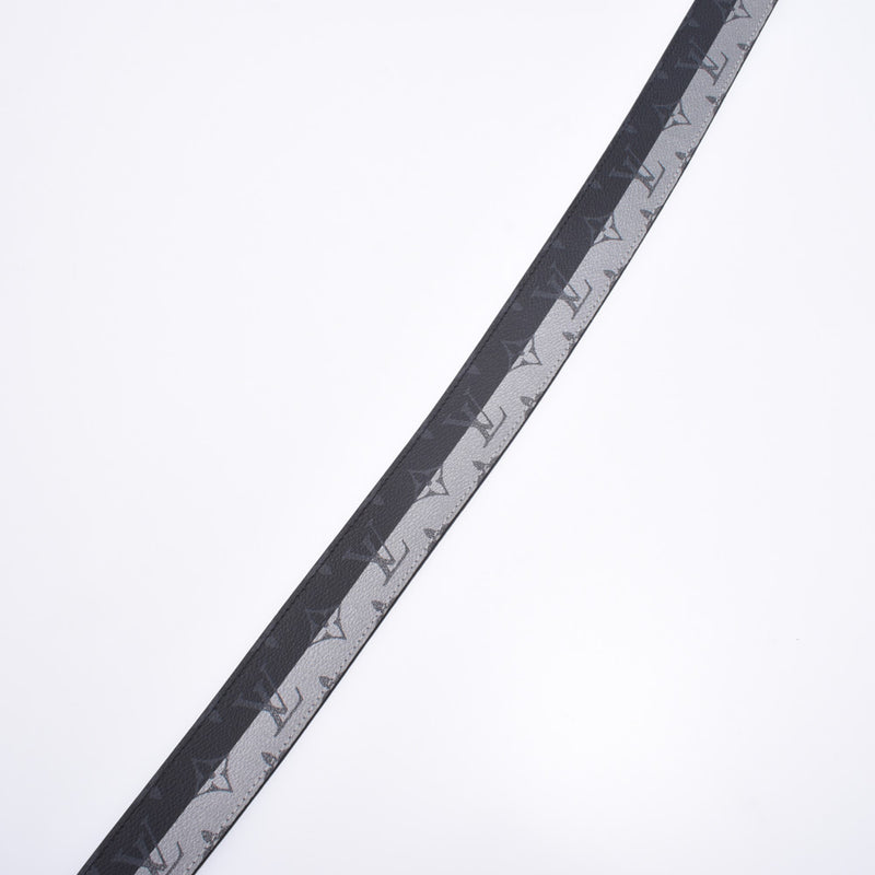 LOUIS VUITTON ルイヴィトン モノグラム エクリプス スプリット サンチュールLVイニシアル 黒/シルバー シルバー金具 MP034 メンズ レザー ベルト ABランク 中古 銀蔵