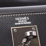 Hermes Hermes Kelly 32外缝制2way袋石墨银色支架□F雕刻（大约2002年）女士们的崛起手提包一级使用Silgrin