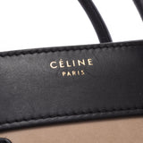 CELINE セリーヌ ラゲージ マイクロショッパー トリコロール 黒/ベージュ/カーキ レディース カーフ ハンドバッグ Bランク 中古 銀蔵