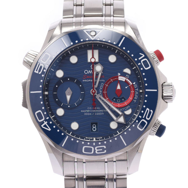 Omega Omega Seamaster Corachal Americas Cup 210.30.44.51.03.002 Boys SS Watch Automatic Roll Blue Character A-Rank Used Silgrin