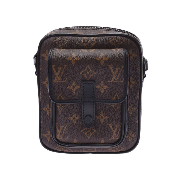 Louis Vuitton Louis Vuitton Makasa Cristopher Harmet钱包棕色/黑色M69404男士单肩包A-Rank使用Silgrin