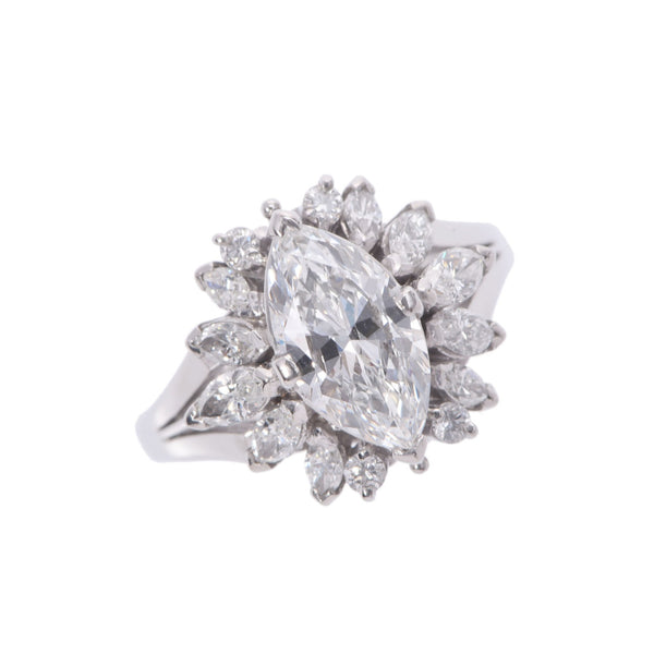 Other Diamond 1.207ct F-Si1 0.55 / 0.10ct 11 Ladies PT900 Platinum Ring / Ring A-Rank Used Silgrin