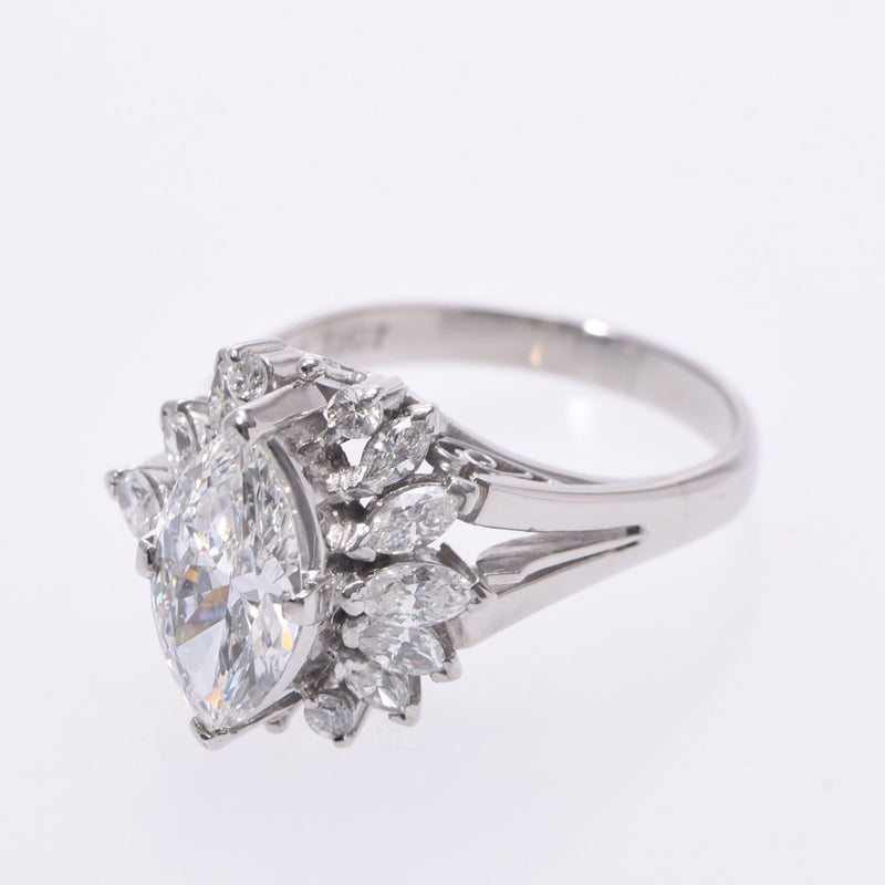 Other Diamond 1.207ct F-Si1 0.55 / 0.10ct 11 Ladies PT900 Platinum Ring / Ring A-Rank Used Silgrin