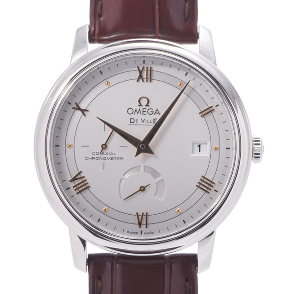 Omega devil prestige co axial 424.13.40.21.02.002 Mens SS / leather watch Automatic Silver Dial ab