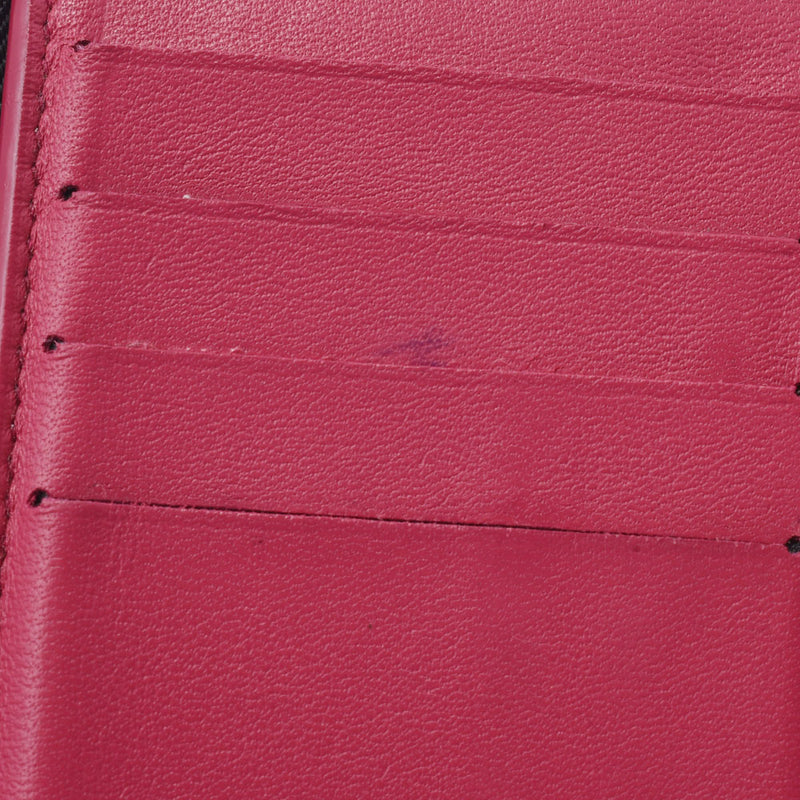 Louis Vuitton Louis Vuitton Portophyu Capsyn Compact Noyle / Hot Pink M62157 Women's Trailon Leather Three Folded Wallets B Rank Used Silgrin