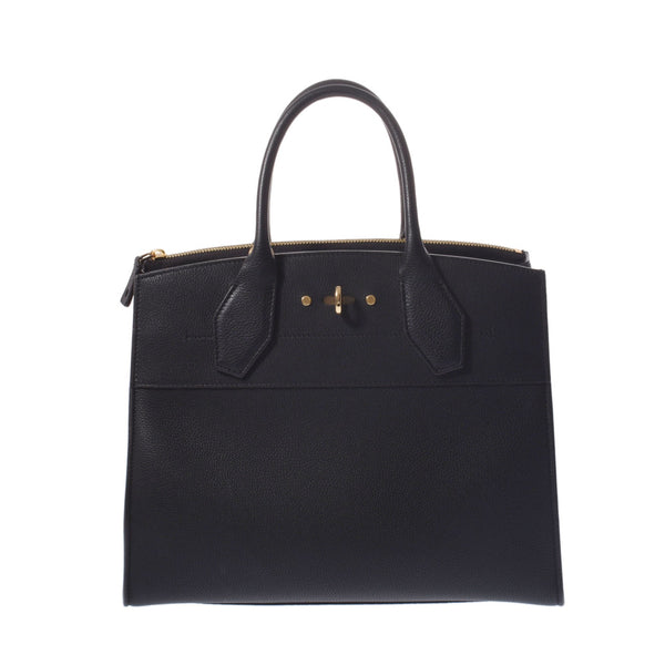 Louis Vuitton Louis Vuitton City Temer MM Noir Gold Bracket M53015 Women's Leather 2way Bag A-Rank Used Silgrin