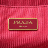 PRADA Prada Kanapamini Pink 1BG439 Women's Canvas Tote Bag B Rank Used Silgrin