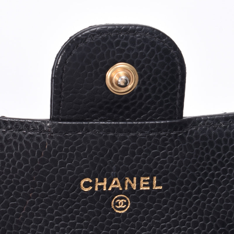 Chanel Chanel Matrass Classic Long Flap Wallet Black Gold Bracket Women's Caviar Skin Long Wallet B Rank Used Silgrin