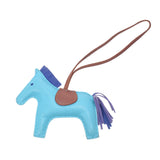 HERMES エルメス ロデオMM 馬モチーフ ブルー系 レディース アニューミロ チャーム ABランク 中古 銀蔵