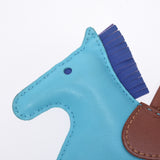 HERMES エルメス ロデオMM 馬モチーフ ブルー系 レディース アニューミロ チャーム ABランク 中古 銀蔵