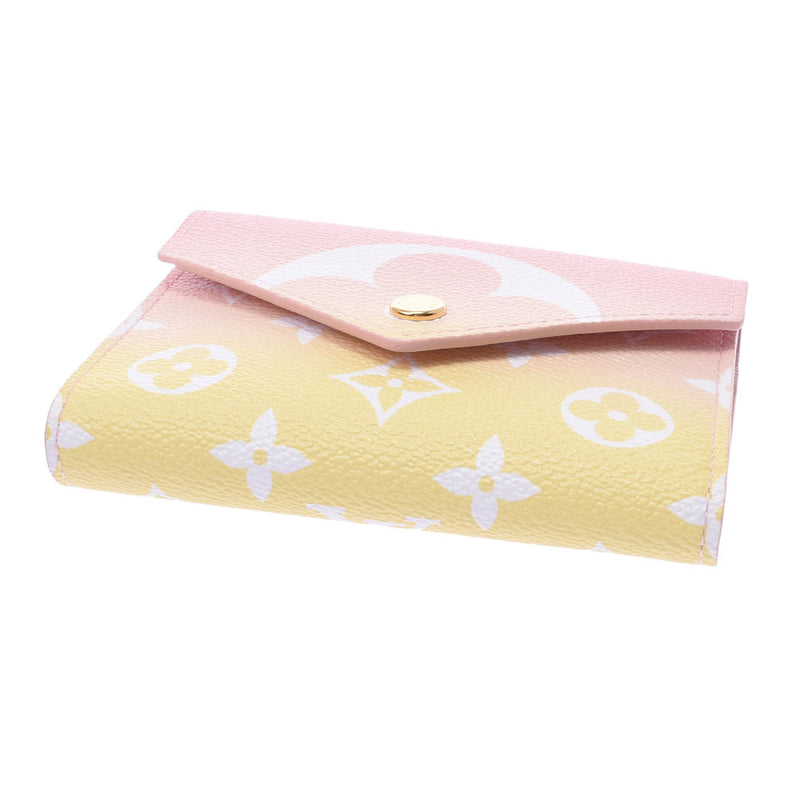 Louis Vuitton Louis Vuitton Monogram Lv Esca Porto Phoei Victory Rose Claire M80388 Women's Monogram Canvas Three Folded Wallets Unused Silgrin