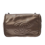 CHANEL シャネル チェーンショルダーバッグ ブロンズ シルバー金具 レディース ソフトキャビアスキン Aランク 中古 銀蔵