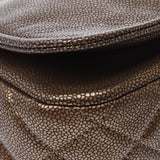 CHANEL シャネル チェーンショルダーバッグ ブロンズ シルバー金具 レディース ソフトキャビアスキン Aランク 中古 銀蔵