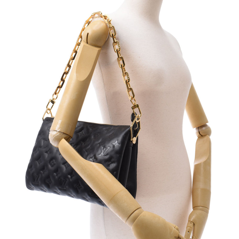 Louis Vuitton Coussin PM M57790 3WAY Shoulder Bag Clutch Noir