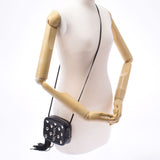 Eve sun Laurent Heart Studs Mini fringe black calf shoulder bag