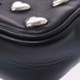 Eve sun Laurent Heart Studs Mini fringe black calf shoulder bag