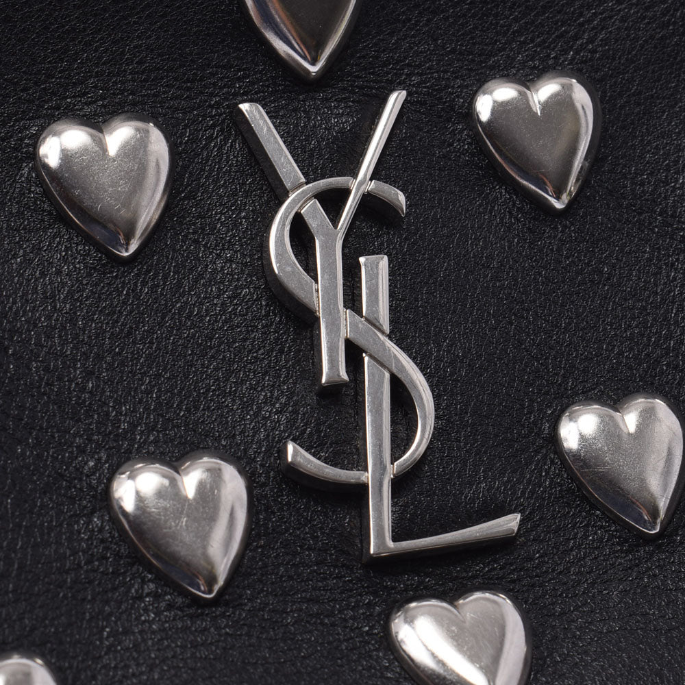 イヴサンローランハートスタッズ ミニフリンジ 黒 シルバー金具 レディース ショルダーバッグ YVES SAINT LAURENT 中古 –  銀蔵オンライン