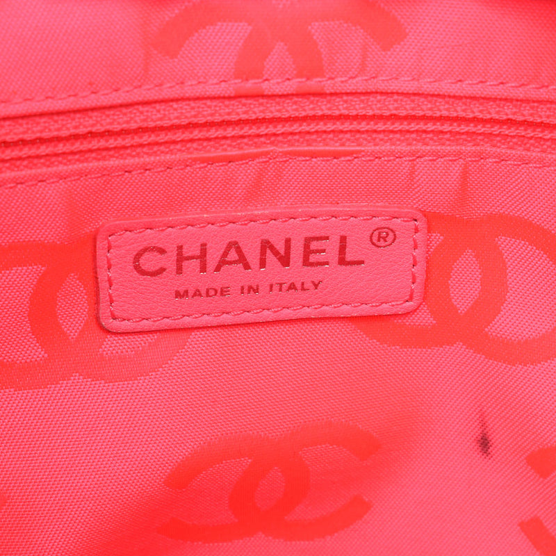 Chanel香奈儿康朋线大手袋黑色/黑蓝女士们皮肤手提包B等级使用Silgrin