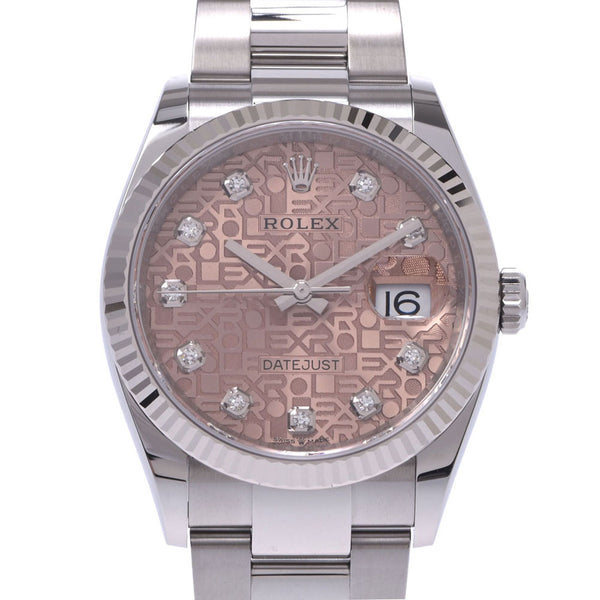 【現金特価】ROLEX ロレックス デイトジャスト 10Pダイヤ 126234G メンズ SS 腕時計 自動巻き ピンク彫りコンピューター文字盤 未使用 銀蔵
