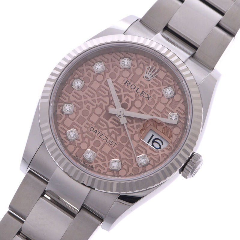 【現金特価】ROLEX ロレックス デイトジャスト 10Pダイヤ 126234G メンズ SS 腕時計 自動巻き ピンク彫りコンピューター文字盤 未使用 銀蔵