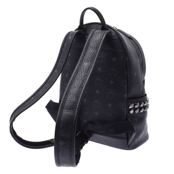 MCM EMM backpack 27 side Studs Black Unisex PVC BACKPACK day