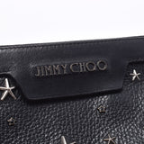 JIMMY CHOO ジミーチュウ スタースタッズ 黒 シルバー金具 メンズ カーフ クラッチバッグ Bランク 中古 銀蔵