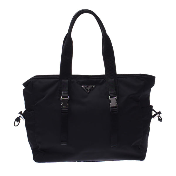 PRADA プラダ トートバッグ 黒 2VG042 メンズ ナイロン/レザー ハンドバッグ Bランク 中古 銀蔵