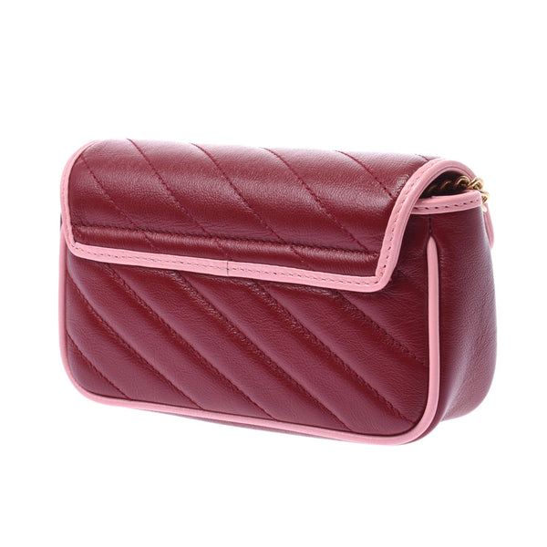Gucci GG Mart super mini bag Bordeaux / pink gold hardware 574969 Womens Leather Shoulder Bag NEW