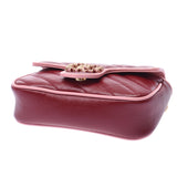 GUCCI古奇GG玛特超级迷你袋波尔多/粉色黄金配件574969女士皮革挎包新同二手银藏