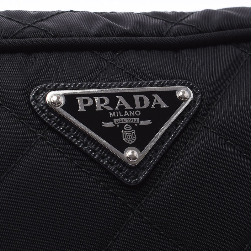 Prada chain bag 2way black silver bracket Women s handbag PRADA