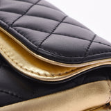 CHANEL シャネル マトラッセ チェーンショルダー 二重蓋 黒/ゴールド ゴールド金具 レディース ラムスキン ショルダーバッグ Bランク 中古 銀蔵