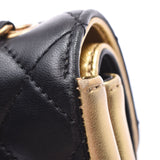 CHANEL シャネル マトラッセ チェーンショルダー 二重蓋 黒/ゴールド ゴールド金具 レディース ラムスキン ショルダーバッグ Bランク 中古 銀蔵