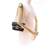 CHANEL シャネル マトラッセ チェーンショルダー 二重蓋 黒/ゴールド ゴールド金具 レディース ラムスキン ショルダーバッグ Bランク 中古 銀蔵