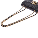 CHANEL シャネル マトラッセ チェーンショルダー 二重蓋 黒/ゴールド ゴールド金具 レディース ラムスキン ショルダーバッグ Bランク 中古 銀蔵
