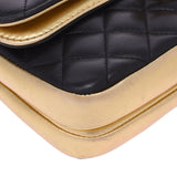 CHANEL シャネル マトラッセ チェーンショルダー 二重蓋 黒/ゴールド ゴールド金具 レディース ラムスキン ショルダーバッグ Bランク 中古 銀蔵
