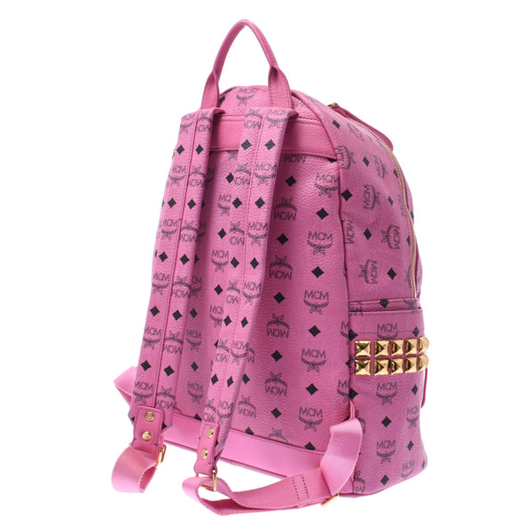 MCM EMM backpack 32 side studs pink Unisex PVC BACKPACK