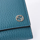 Gucci interrocking g Flap Wallet outlet blue 449279 Unisex calf Long Wallet NEW