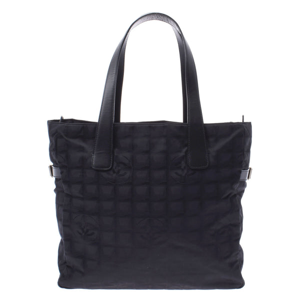 Chanel Black label label Tote Tote Black Womens nylon / Leather Tote Bag