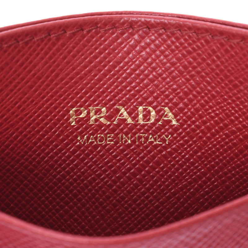 プラダパスケース 名刺入れ 赤 ユニセックス カードケース PRADA 中古