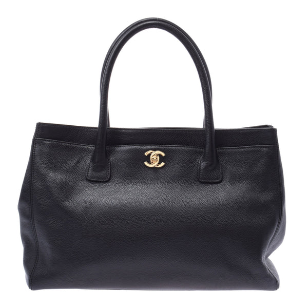 CHANEL Chanel Executive Tote 2way Black Gold Bracket Women's Curf Tote Bag AB Rank Used Silgrin