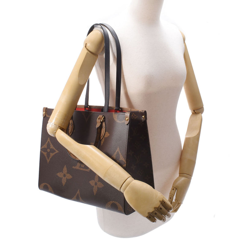 LOUIS VUITTON ルイヴィトン モノグラム リバース オンザゴーMM 2WAY ブラウン M45321 ユニセックス ジャイアントモノグラムキャンバス トートバッグ Aランク 中古 銀蔵