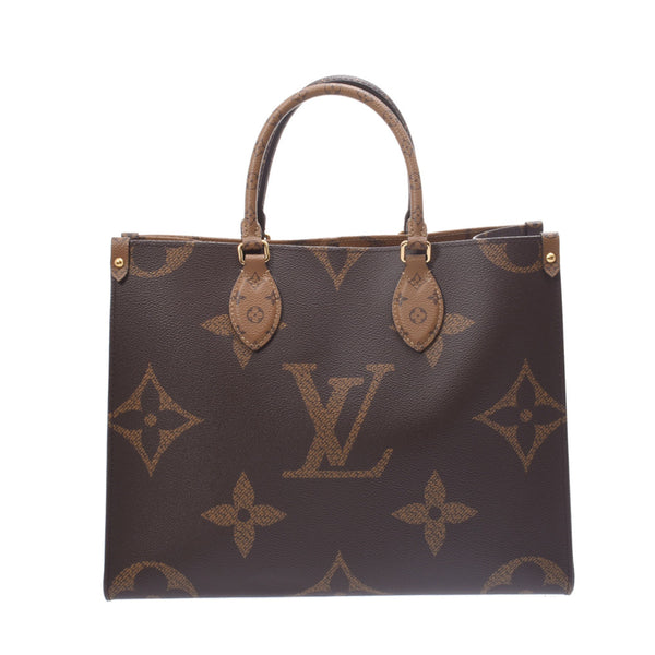 LOUIS VUITTON ルイヴィトン モノグラム リバース オンザゴーMM 2WAY ブラウン M45321 ユニセックス ジャイアントモノグラムキャンバス トートバッグ Aランク 中古 銀蔵