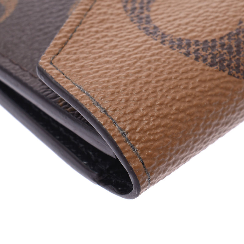 Louis Vuitton Monogram reverse Poe feuille Zoe brown m80725 Unisex Monogram canvas tripod Wallet