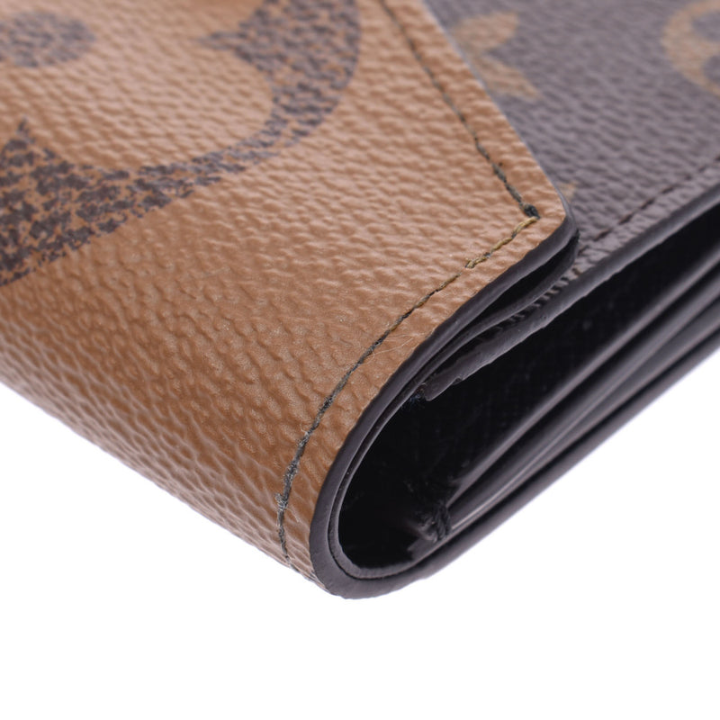 Louis Vuitton Monogram reverse Poe feuille Zoe brown m80725 Unisex Monogram canvas tripod Wallet