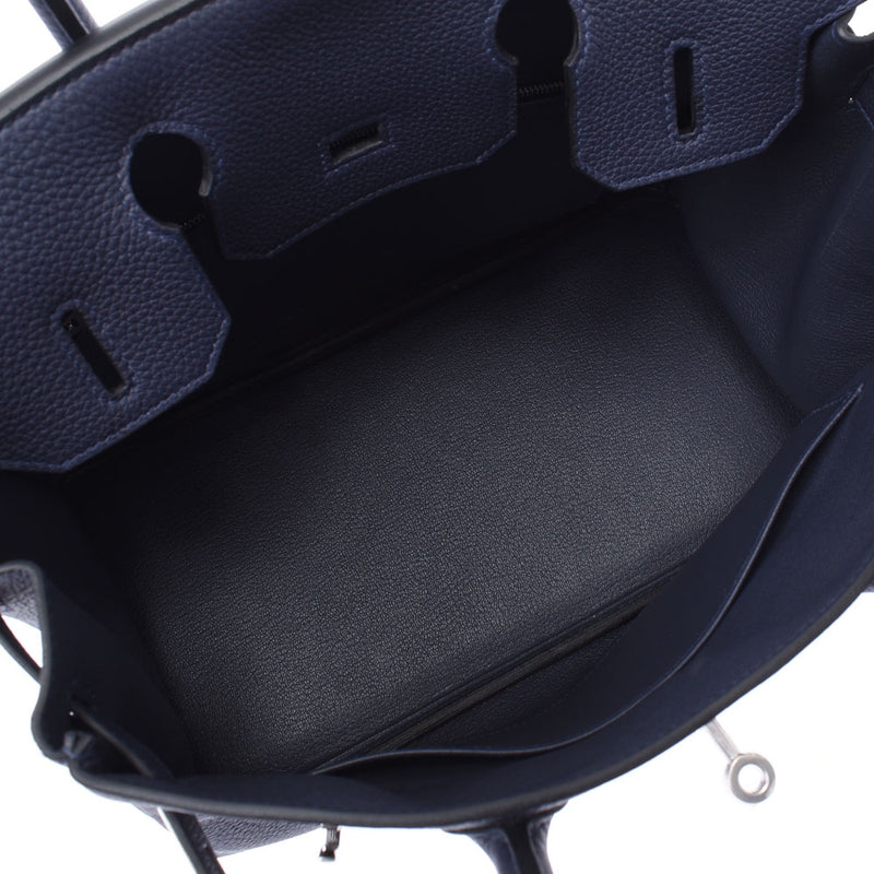 Hermes Hermes Burkin 30 Blue Nuy Silver Bracket Z Engraved (around 2021) Ladies Togo Handbag New Silgrin