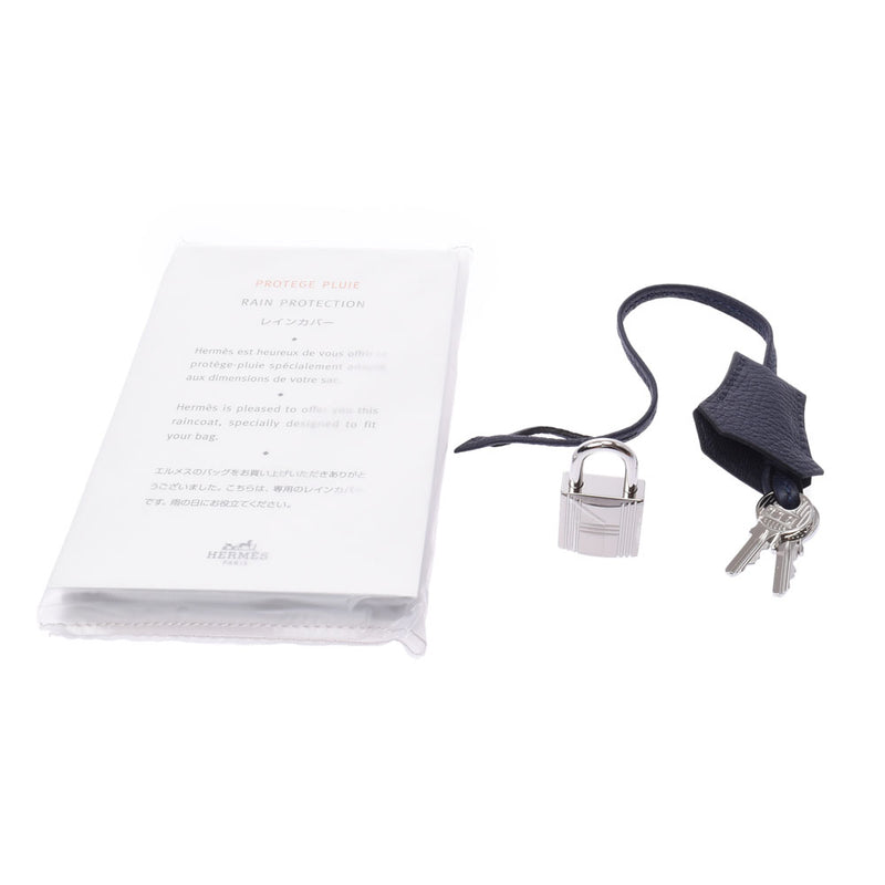 Hermes Hermes Burkin 30 Blue Nuy Silver Bracket Z Engraved (around 2021) Ladies Togo Handbag New Silgrin