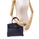Hermes Hermes Burkin 30 Blue Nuy Silver Bracket Z Engraved (around 2021) Ladies Togo Handbag New Silgrin