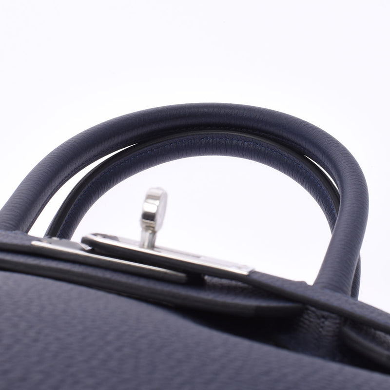 Hermes Hermes Burkin 30 Blue Nuy Silver Bracket Z Engraved (around 2021) Ladies Togo Handbag New Silgrin