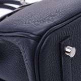 Hermes Hermes Burkin 30 Blue Nuy Silver Bracket Z Engraved (around 2021) Ladies Togo Handbag New Silgrin