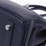 Hermes Hermes Burkin 30 Blue Nuy Silver Bracket Z Engraved (around 2021) Ladies Togo Handbag New Silgrin